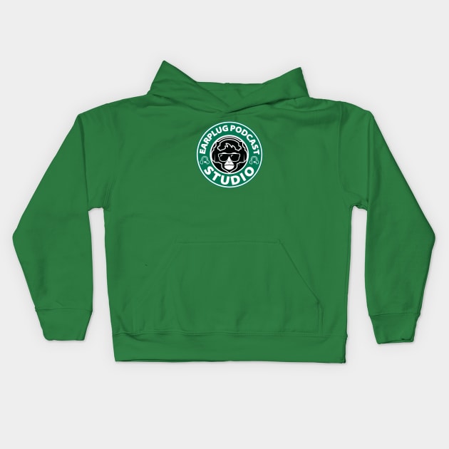 Earplug Starbucks logo tee Kids Hoodie by EarplugPodcastNetwork